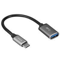 Hytech HY-XO22 Gümüş USB F to Type C M 10cm kablolu Metal Gövdeli OTG Çevirici  TYPE C USB ÇEVİRİCİ - 1